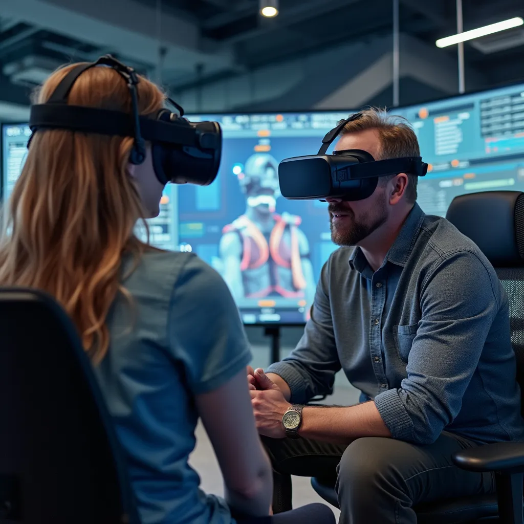 Coach utilisant la réalité virtuelle pour la formation